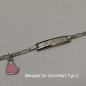 Preview: Kinderarmband mit Gravur, Herz rosa in 925 Silber, Taufarmband für Mädchen, 16 cm lang