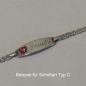 Preview: Kinderarmband mit Gravur, Taufarmband, Marienkäfer auf Gravurschild, in 925/- Silber, 16 cm lang