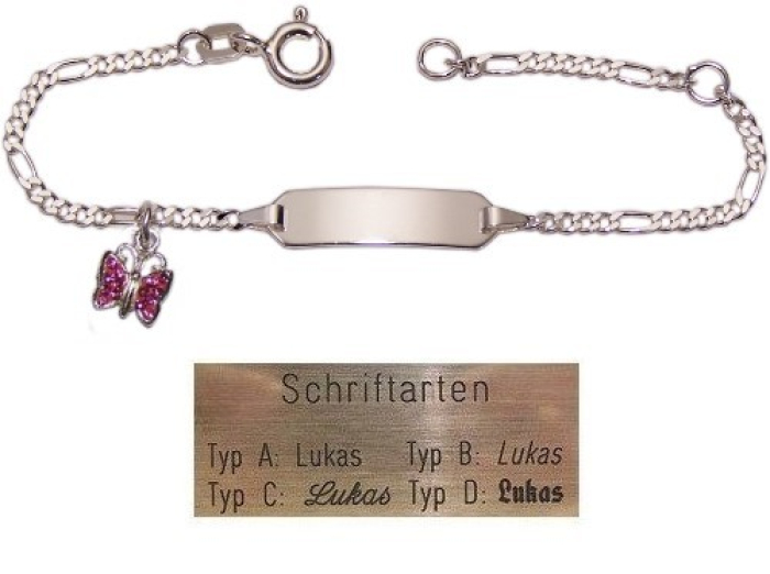 Kinderarmband mit Gravur Schmetterling