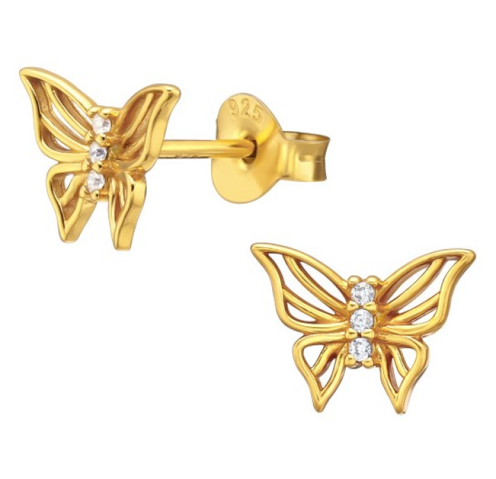 Ohrstecker Schmetterling vergoldet