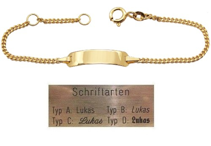 Armband mit Gravur gold kinder