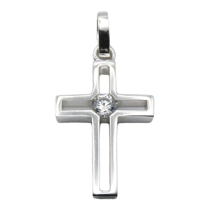 Kreuz Kette silber Zirkonia