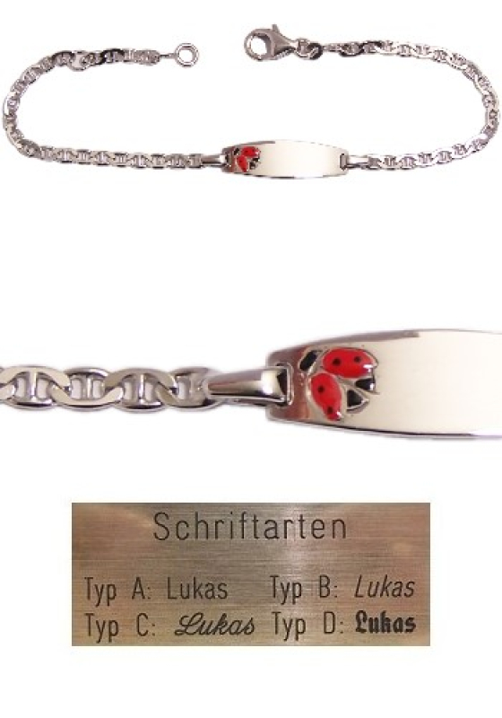 Gravurkettchen silber Marienkäfer