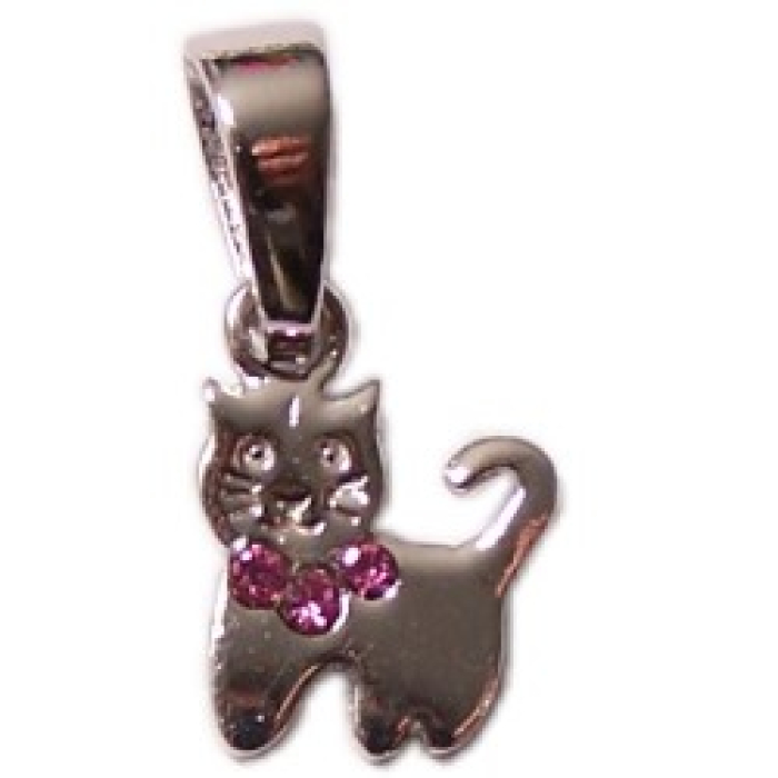 Kätzchen Katze Kinder Kette 925er Silber rosa Kristall neu Süßer Kinderschmuck 