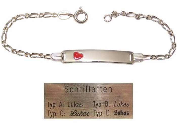 Silbernes Taufarmband Herz