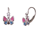Ohrringe Schmetterling silber rosa hellblau
